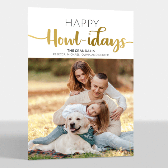 Happy Howlidays Foil Holiday Photo Cards